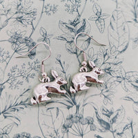 Rabbit earrings, rabbit jewelry, rabbit themed, rabbit inspired, pet owner gifts, bunny earrings, Easter gifts, easter themed, cute gifts,