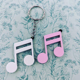 Music note keychain, music keyring, musician gifts, singer gifts, music inspired, music themed, keychain for singer, Keyring for song writer