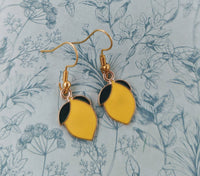 Lemon earrings, fruit earrings, fruit themed, fruit jewelry, lemon jewelry, foodie gifts, food inspired, summer earrings, friend gifts,