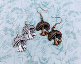Mushroom earrings, mushroom jewelry, mushroom lover gifts, toadstool earrings, nature lover gifts, nature inspired, mushroom themed,