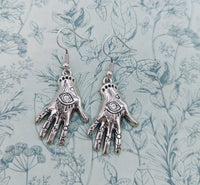 Tattoo earrings, magical earrings, tarot earrings, tarot jewelry, witch jewellery, palmistry earrings, palmistry gifts, witchy gifts,