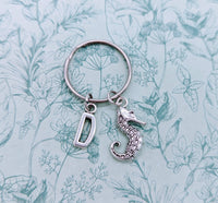 Sea horse keychain, sea horse Keyring, personalised gifts, personalized keychain, nautical keychain, ocean themed gift, summer themed gift,