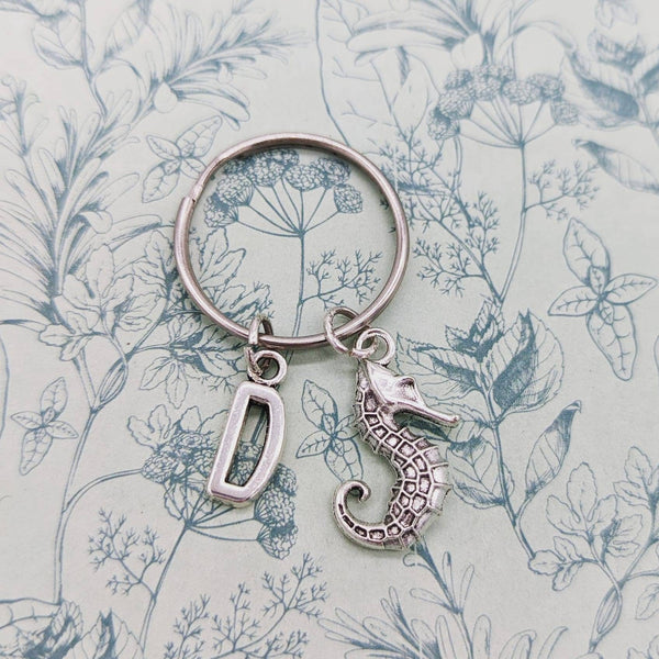 Sea horse keychain, sea horse Keyring, personalised gifts, personalized keychain, nautical keychain, ocean themed gift, summer themed gift,