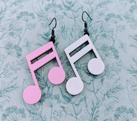 Music note earrings, statement earrings, kawaii jewelry, musician gifts, music themed, song writer gifts, music lover, fun earrings,