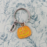 Pumpkin keychain, pumpkin themed, Halloween themed, witch keychain, pumpkin personalised keyring, pumpkin charm gift, vegetable farmer,