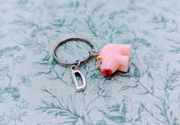 Pig keychain, pig lover gifts, pig farmer gifts, pig accessories, farm animal keychain, farm animal lovers, gift for pig lovers, pig themed,