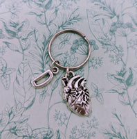 Anatomical heart keychain, gothic keychain, gifts for a goth, graduation gifts, gifts for a doctor, medical student gifts, heart surgeon