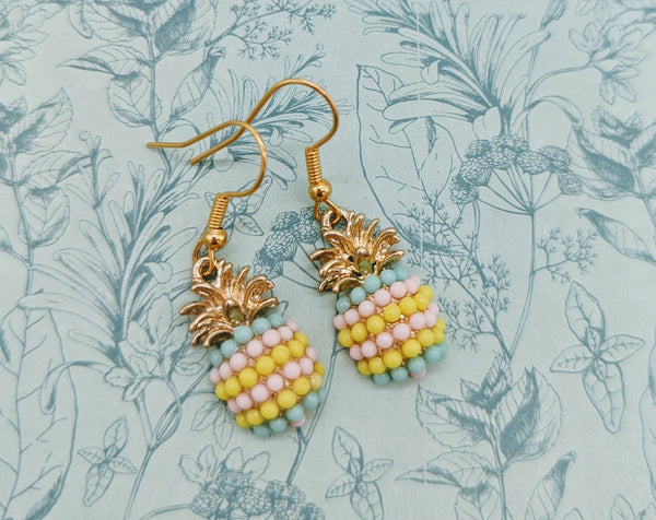 Pineapple earrings, pineapple jewelry, Hawaii themed, pineapple inspired, fruit earrings, fruit inspired gifts, food earrings, tropical gift