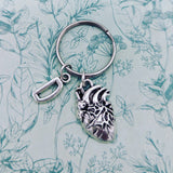 Anatomical heart keychain, gothic keychain, gifts for a goth, graduation gifts, gifts for a doctor, medical student gifts, heart surgeon