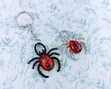 Big spider keychain, tarantula gifts, tarantula pet owner, horror keychain, Halloween inspired, gothic accessory, black widow spider gifts,