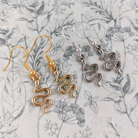 Snake earrings, small earrings, serpent earrings, serpent jewelry, snake pet owner, snake inspired gifts, reptile lovers, snake jewellery,