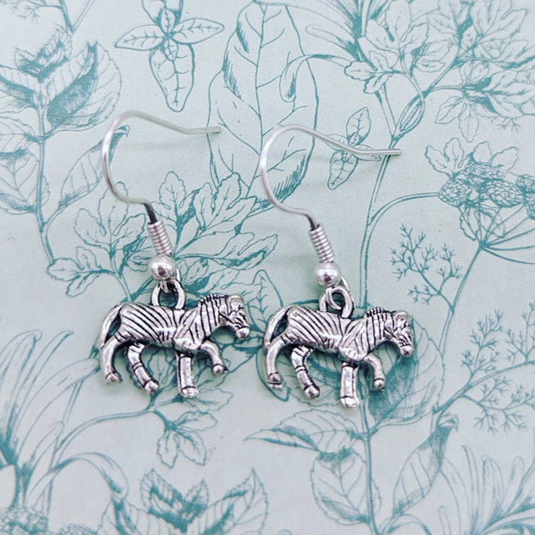 Zebra earrings, zebra jewellery, zoo keeper gifts, zebra themed, zebra inspired gifts, animal lover gifts, exotic animals, horse earrings,