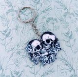 Skeleton keychain, skeleton lover gifts, girlfriend accessories, gothic wedding gifts, gothic inspired, gothic valentine, gothic mom gifts,