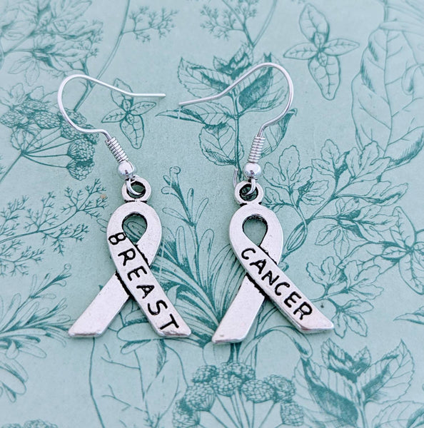 Breast cancer earrings, cancer awareness, cancer survivor gifts, awareness ribbon earrings, cancer fighter, cancer warrior, cancer awareness