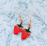 Strawberry earrings, fruit earrings, food earrings, strawberry jewellery, fruit lover gifts, bridesmaid gifts, strawberry inspired,