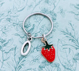 Strawberry keychain, strawberry lover gifts, fruit lover gifts, fruit keychain, strawberry themed, strawberry inspired, fruit inspired,