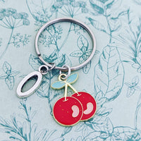 Red cherry keychain, cherry lover gifts, cherry fan, gifts for vegans, fruit keychain, fruit lover gifts, foodie gifts, rockabilly keychain,