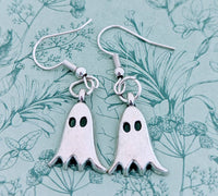 Ghost earrings, ghost hunter gifts, paranormal investigators, ghost lover gifts, ghost jewelry, Halloween earrings, spooky earrings,