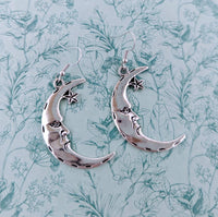 Moon earrings, moon jewellery, statement earrings, moon witch gifts, moon themed, witch themed gifts, celestial earrings, celestial inspired