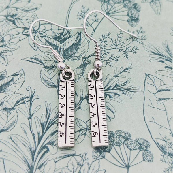 Ruler earrings, teacher gifts, stationery lover gifts, maths teacher gifts, teaching graduate, teaching assistant gifts, seamstresses gifts,