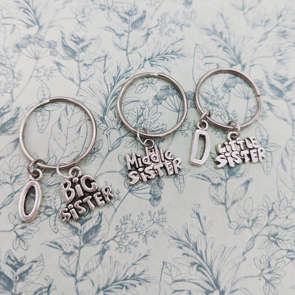 Big sister and little sister Keychain, sister gifts, gifts for sisters, sister themed, sister inspired gifts, middle sister gifts, big sis