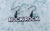 Rock earrings, music earrings, rock music lover, rock music themed, heavy metal lovers, rock music jewelry, music teacher gifts, music fan