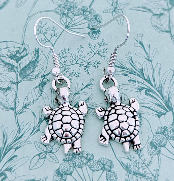 Turtle earrings, turtle jewellery, turtle lover gifts, turtle themed, turtle inspired, turtle fan gifts, nautical earrings, nautical themed,