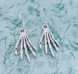 Skeleton hand earrings, Halloween earrings, skeleton inspired gifts, Halloween themed, Halloween jewelry, gifts for Halloween, gothic themed