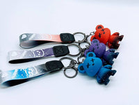 Kawaii bear Keychain, bear keychain, gothic keychain, gothic inspired, gothic themed, bear inspired, kawaii inspired, kawaii themed,