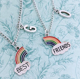 Bestfriend necklace set of 2, rainbow necklace, long distance friend gifts, bestie gift, bestfriend inspired gifts, rainbow inspired gifts,