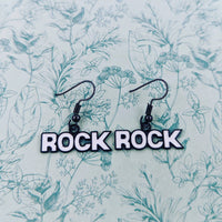 Rock earrings, music earrings, rock music lover, rock music themed, heavy metal lovers, rock music jewelry, music teacher gifts, music fan