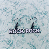 Rock earrings, music earrings, rock music lover, rock music themed, heavy metal lovers, rock music jewelry, music teacher gifts, music fan