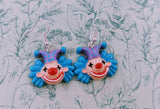 Clown earrings, clown jewelry, clown lover gifts, kids party clown, clown inspired, clown school gifts, kawaii earrings, clown Entertainer,