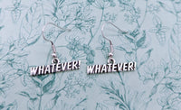 Whatever earrings, novelty earrings, novelty jewelry, quirky earrings, quirky jewelry, teen earrings, teen jewelry, gifts for teens,