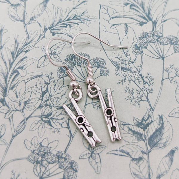 Peg earrings, laundry peg earrings, launderette, novelty earrings, novelty gift, housewife gifts, housewife earrings, quirky inspired gifts