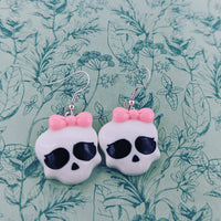 Skull earrings, skull jewellery, statement earrings, statement jewellery, kawaii skull earrings, skull lover gifts, skull themed,