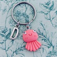 Octopus Keychain, pink octopus keyring charm, octopus lover gifts, octopus bag charm, aquarium lover gifts, octopus themed party favours,