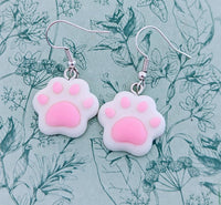 Kitten paw earrings, statement earrings, statement jewelry, kitten earrings, kitten inspired gifts, kawaii jewelry, cat paw jewelry,