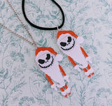 Skeleton santa necklace, Santa necklace, Christmas jewellery, gothic necklace, gothic Christmas, gifts for a goth, Christmas gifts,