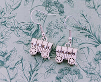 Gypsy wagon earrings, caravan earrings, caravan jewelry, caravan lover gifts, gifts for caravan owner, cowboy earrings, cowgirl inspired