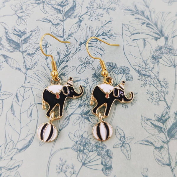 Circus elephant earrings, elephant lover gifts, circus lover gifts, circus themed, elephant inspired gifts, circus inspired gifts,