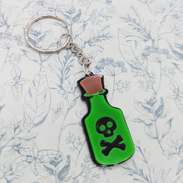 Potion bottle Keychain, witch Keychain, gothic Keyring, gothic accessories, witch accessory, witch themed gifts, gothic inspired gifts,