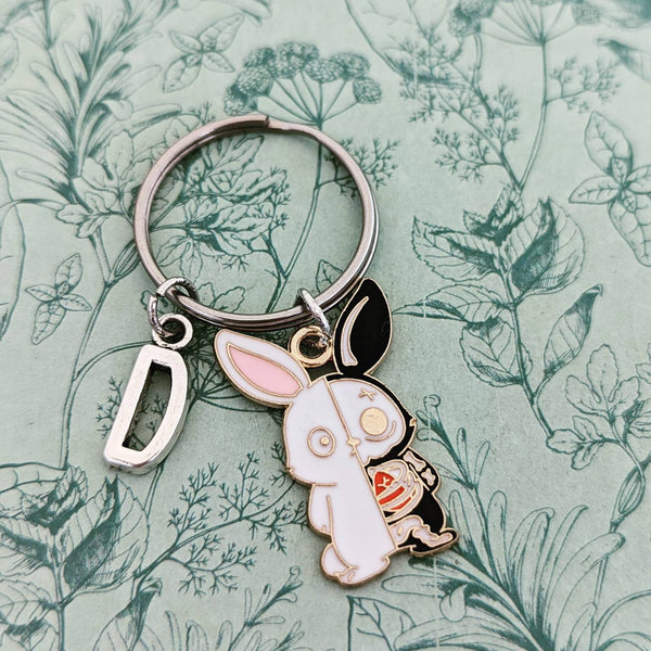 Rabbit Keychain, skeleton Keychain, Halloween keychain gifts, Halloween accessories, Halloween lover gifts, gothic bag accessories,