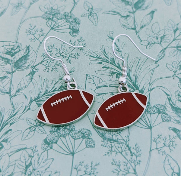 Rugby ball earrings,