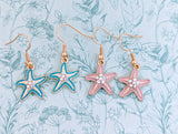 Starfish earrings, starfish jewelry, beach earrings, starfish themed, starfish inspired, beach lover gifts, nautical earrings, beach fan,