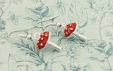 Mushroom earrings, clip on earrings, mushroom jewellery, mushroom themed, mushroom inspired, mushroom lover gifts, toadstool earrings,