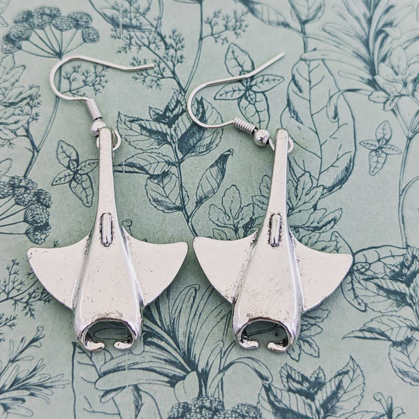 Stingray fish earrings,