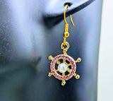 Ships wheel earrings, nautical earrings, nautical jewellery, nautical themed, ship earrings, sailor earrings, sailor jewelry, ship lovers,