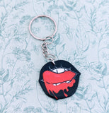 Lips Keychain, gothic keychain, punk inspired gifts, rockabilly Keychain, rockabilly gifts, punk lovers, rock chic gifts, teen gift ideas,