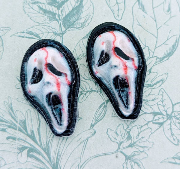 Ghost stud earrings, horror earrings, horror jewelry, horror lovers, Halloween earrings, Halloween jewelry, Halloween gifts, ghost jewelry,